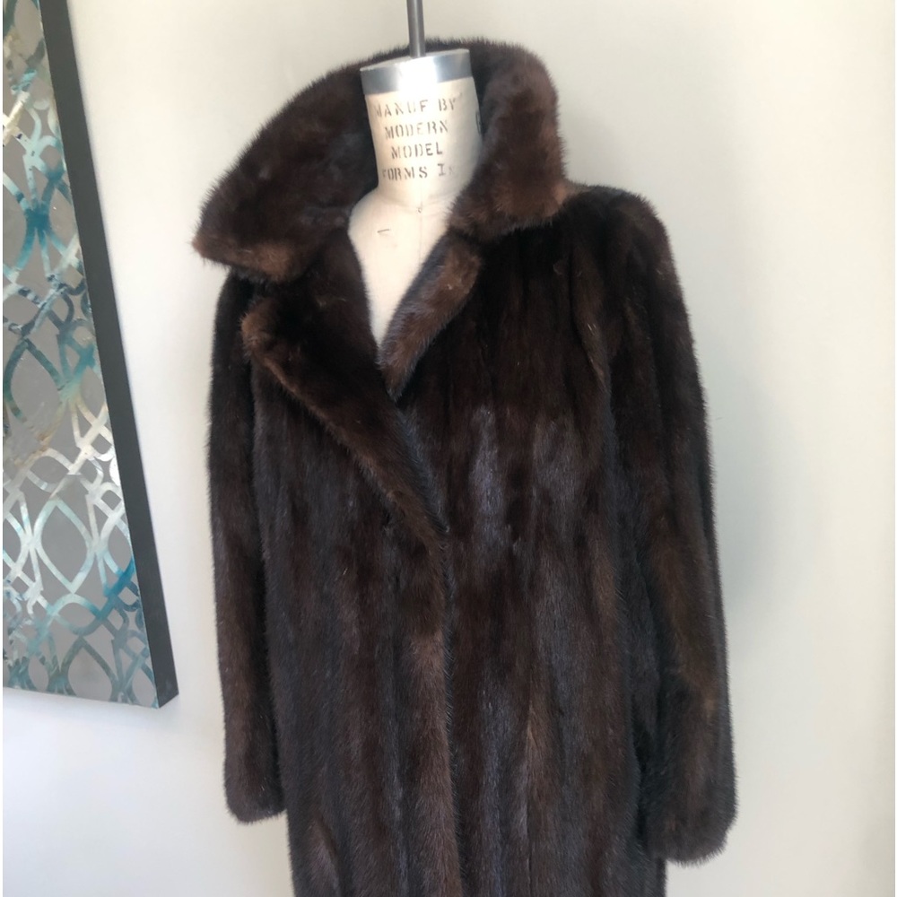 Chocolate 3/4 length mink coat